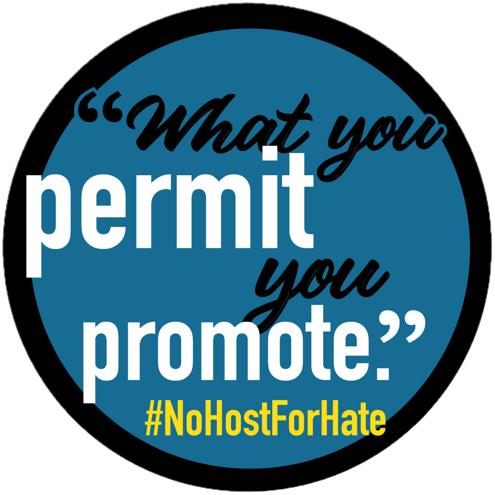 No Host For Hate 'What you permit you promote' logo